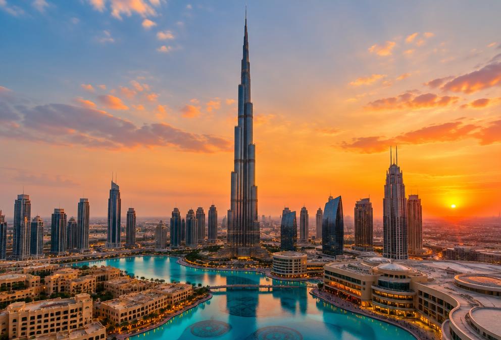 Dubai silueti ve Burj Khalifa