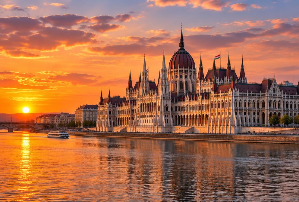 Budapeşte Parlamento binası ve Tuna